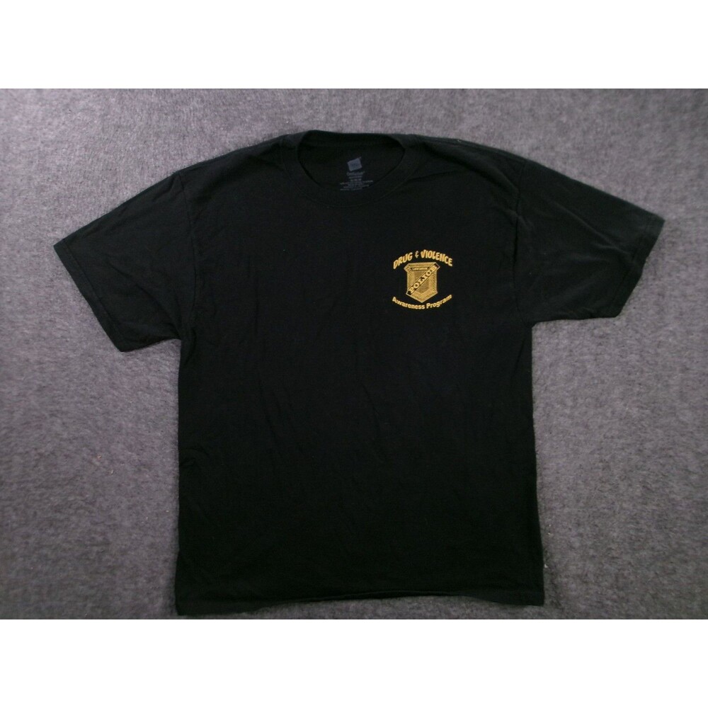 Drug Violence Awareness Program Shirt Mens M Lewiston Maine Police Graphic Black